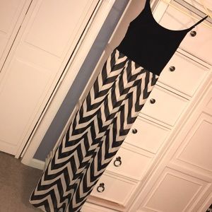 Black and Tan maxi dress